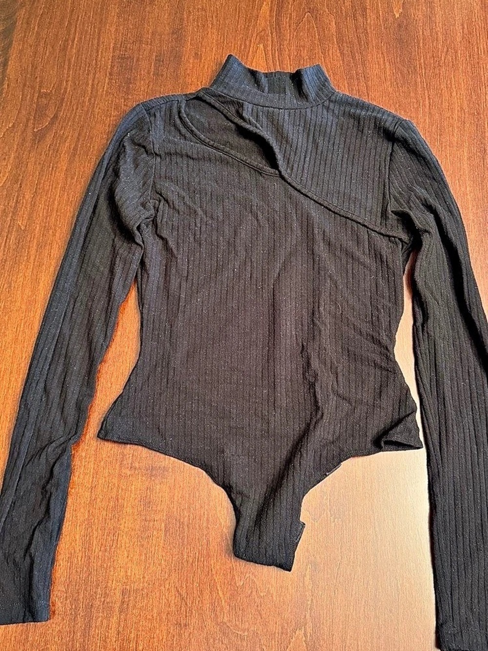 Small.O. Black Long Sleeve Bodysuit Size Small Like New